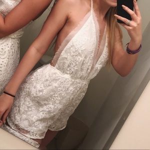 Kendal & Kylie White Halter Lace Romper